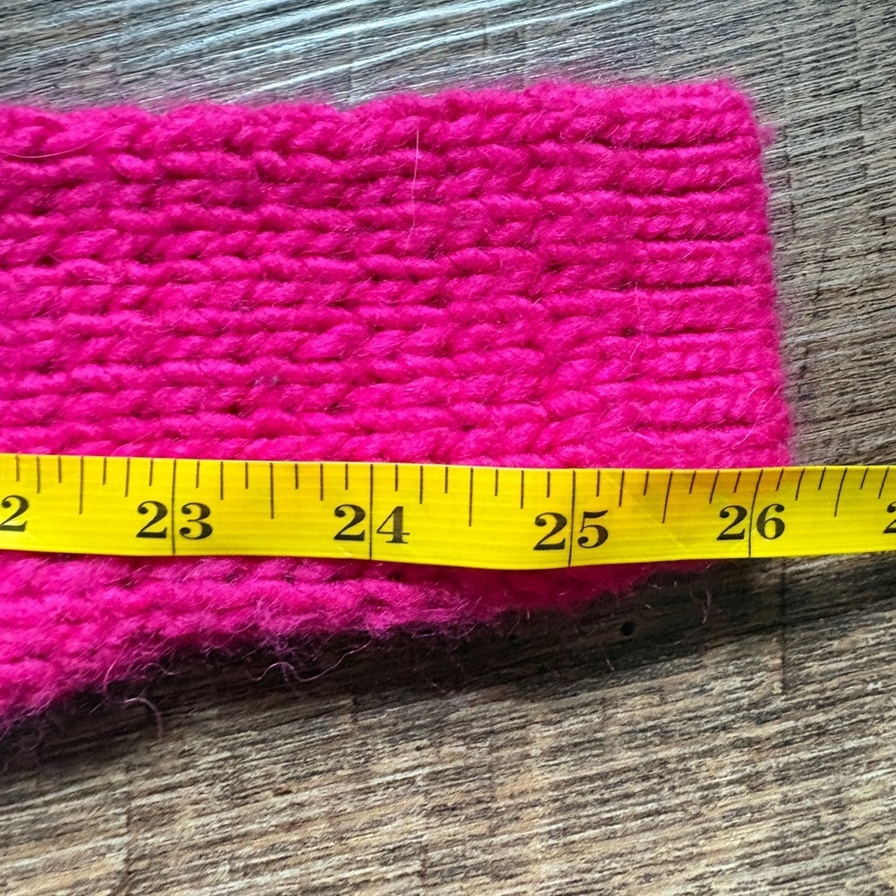 Abercrombie & Fitch hot pink sweater chunky open neck cropped Barbiecore S EUC - Picture 13 of 14